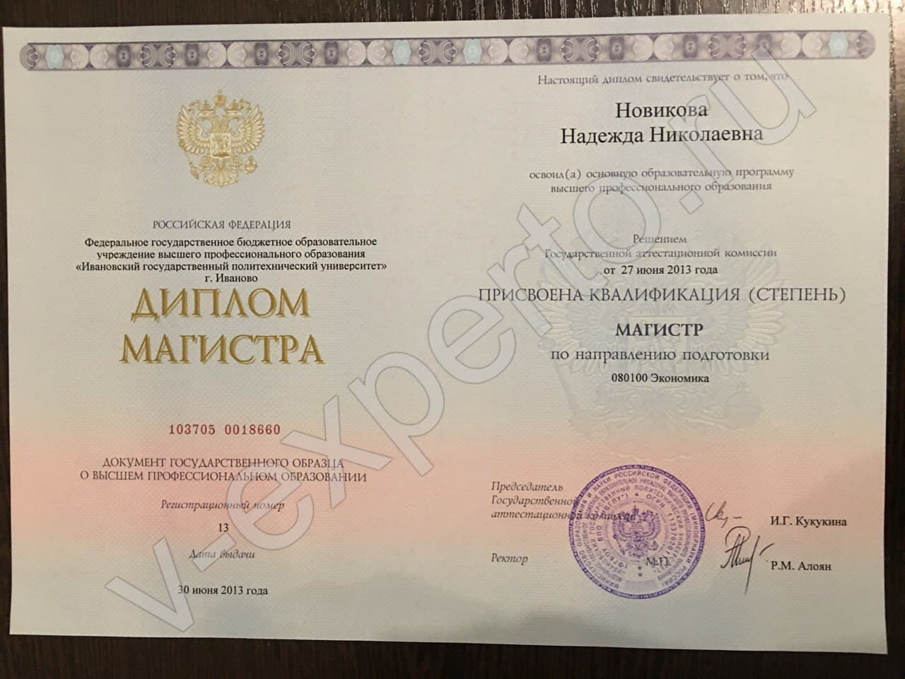 Диплом Магистра: Экономика (Новикова Н.Н.)